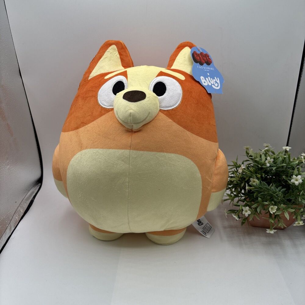 FAO Schwarz x Bluey Bingo 13" Squishy Plush Stuffed Animal NWT Boy Girl Gift